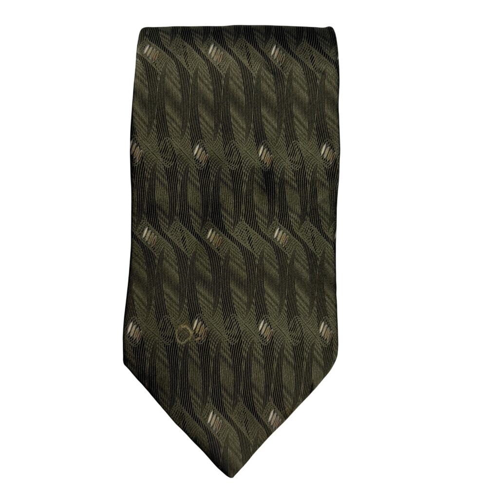 Etienne Aigner Men’s Tie 100% Silk Green Classic Necktie